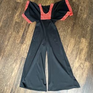 Vintage palazzo leg jumpsuit with flutter sleeves